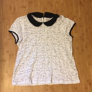 Black and white lace shirt size S